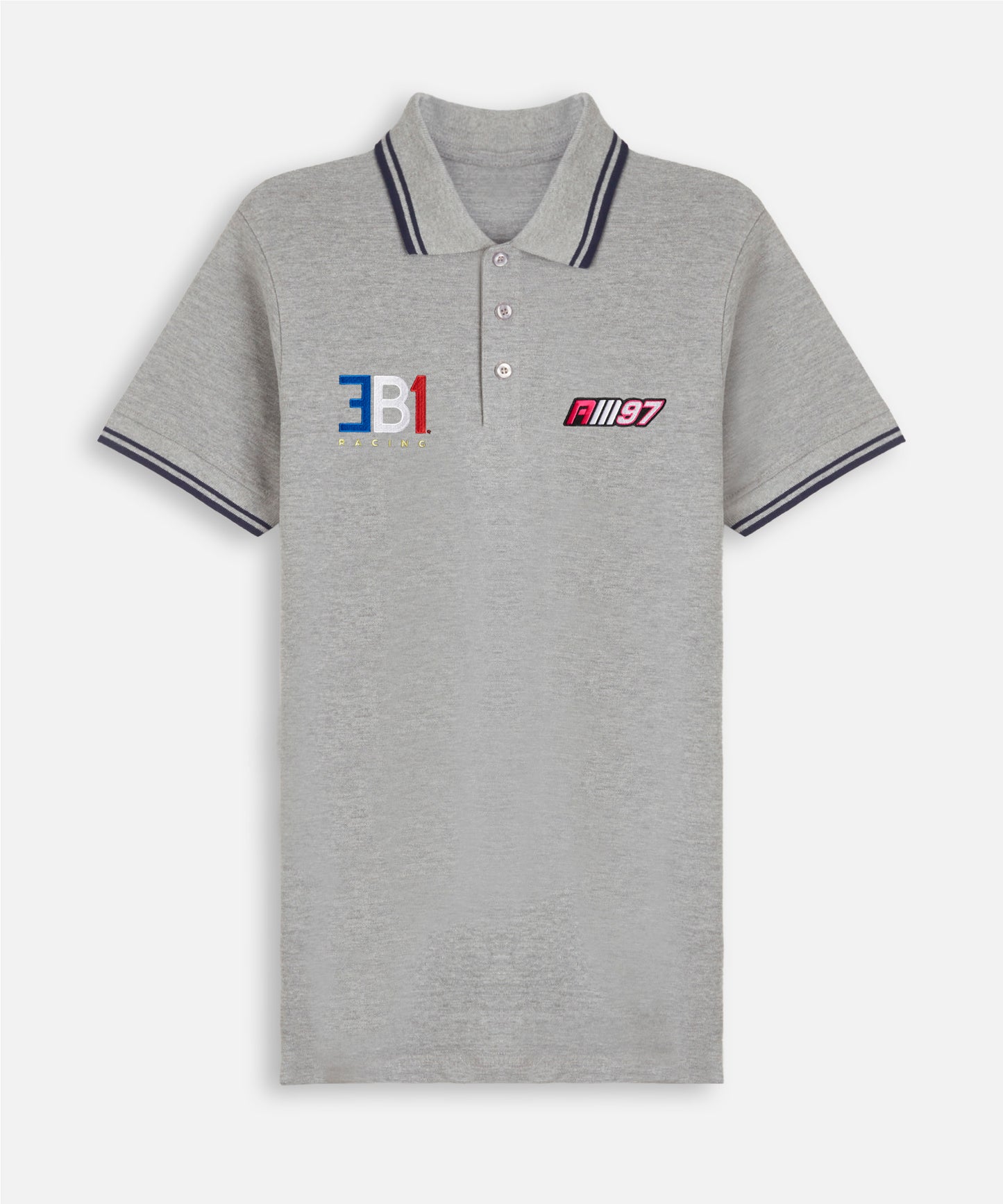 Alex Mann Grey & Navy Polo Shirt