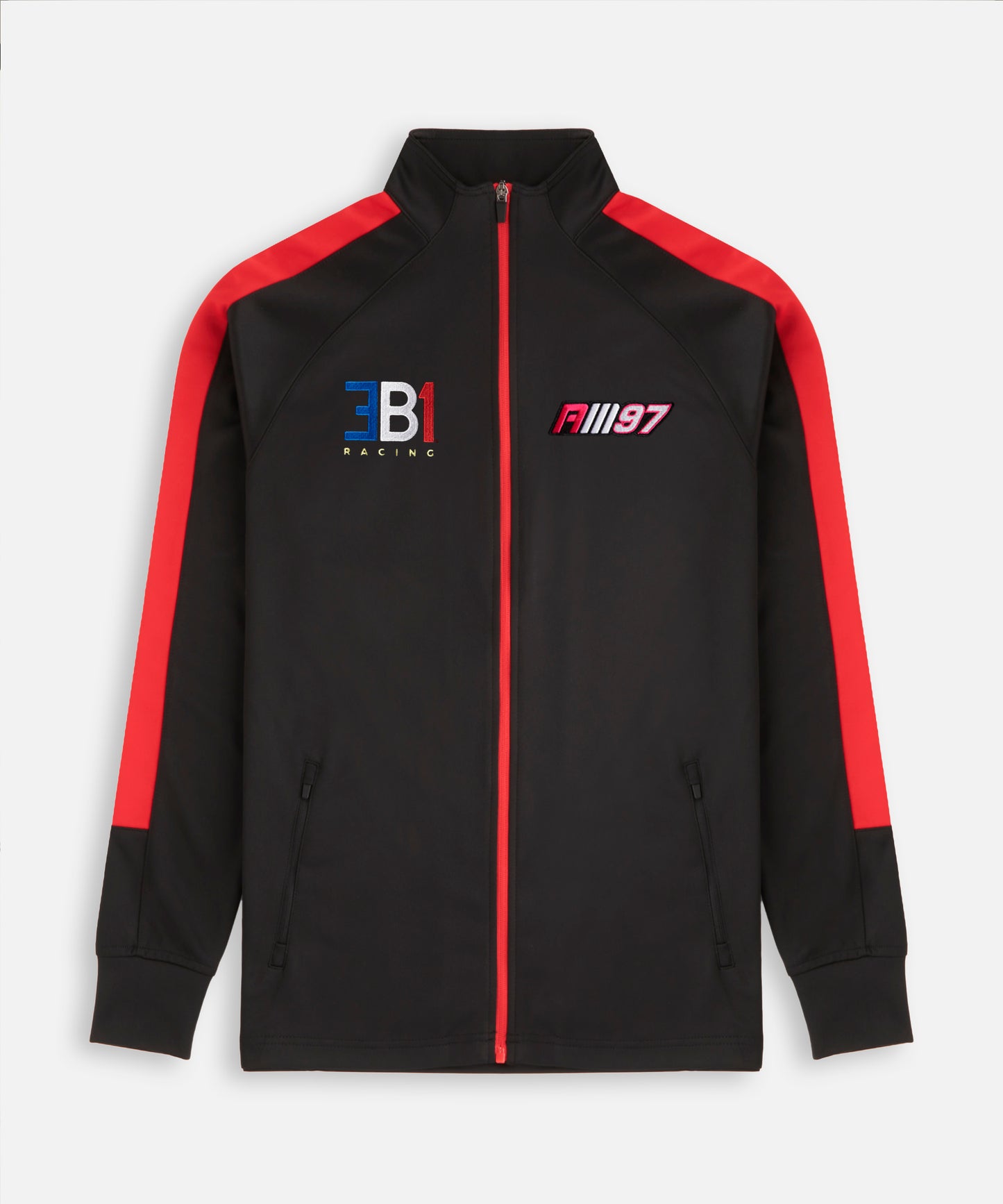 Alex Mann Black & Red Knitted Tracksuit Top