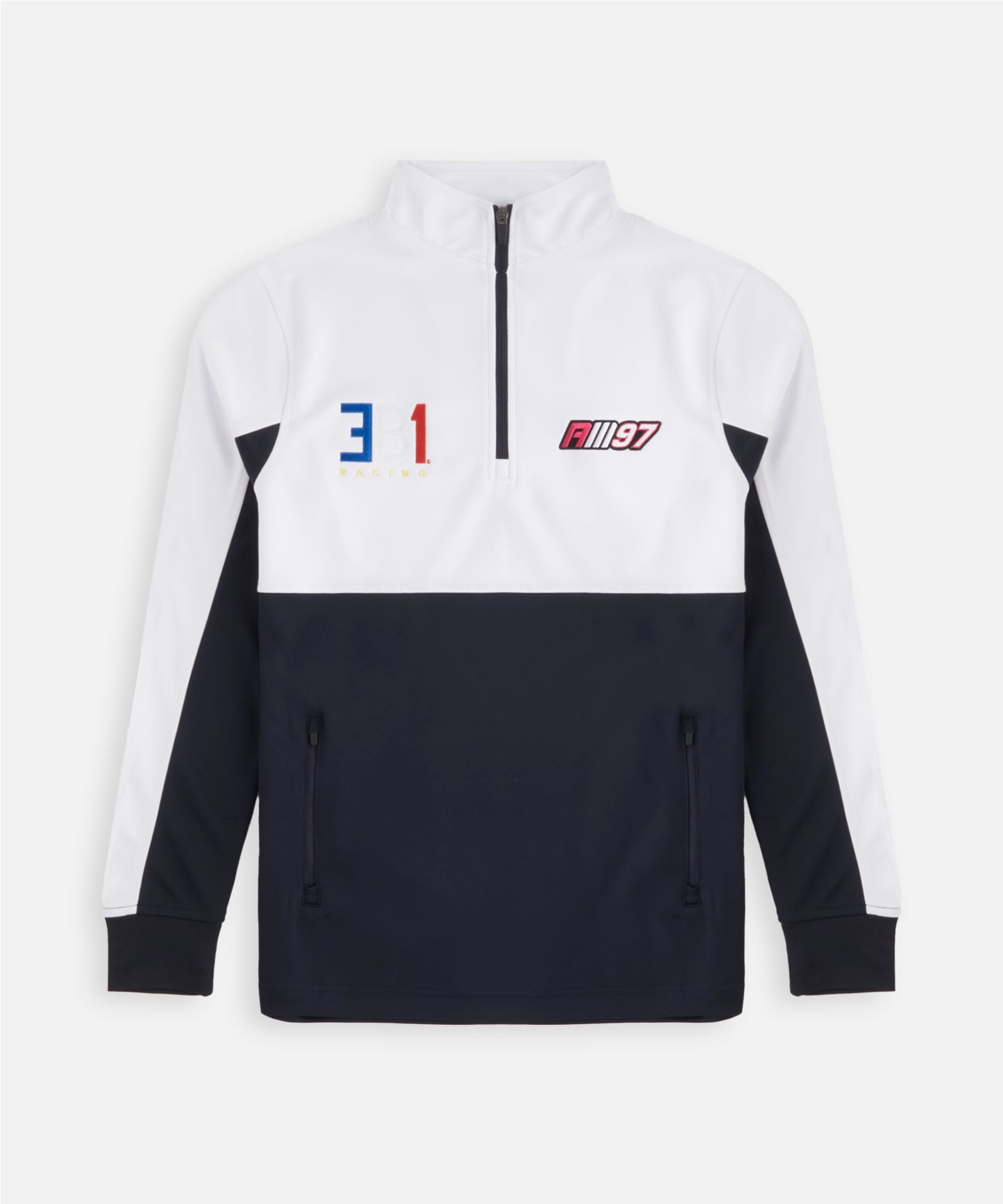 Alex Mann Navy & White 1/4 Zip Tracksuit Top