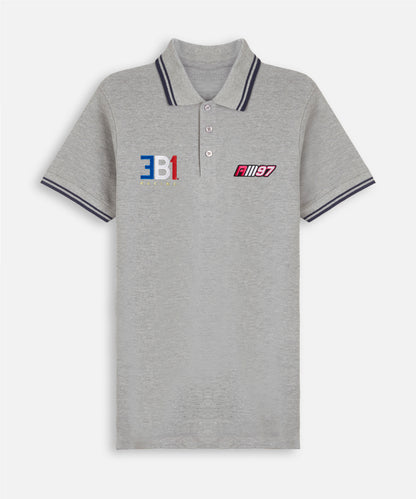 Alex Mann Grey & Navy Polo Shirt