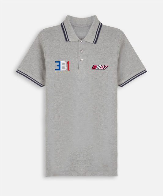 Alex Mann Grey & Navy Polo Shirt