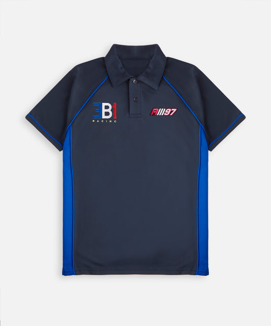 Alex Mann Navy & Blue Performance Polo Shirt
