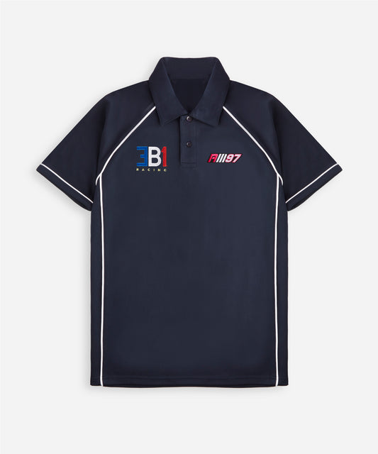 Alex Mann Navy & White Performance Polo Shirt